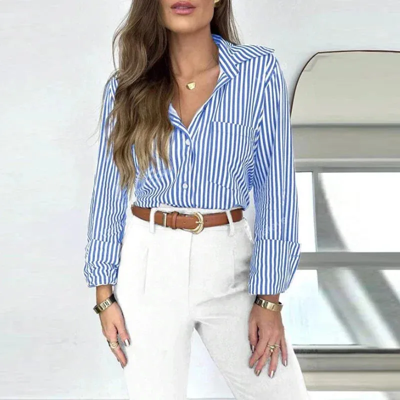 Althea - Trendy Striped Blouse for Women