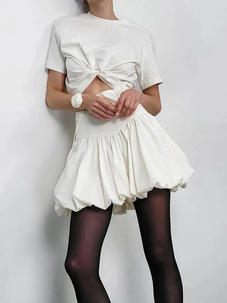 Balloon Puff Mini Skirt