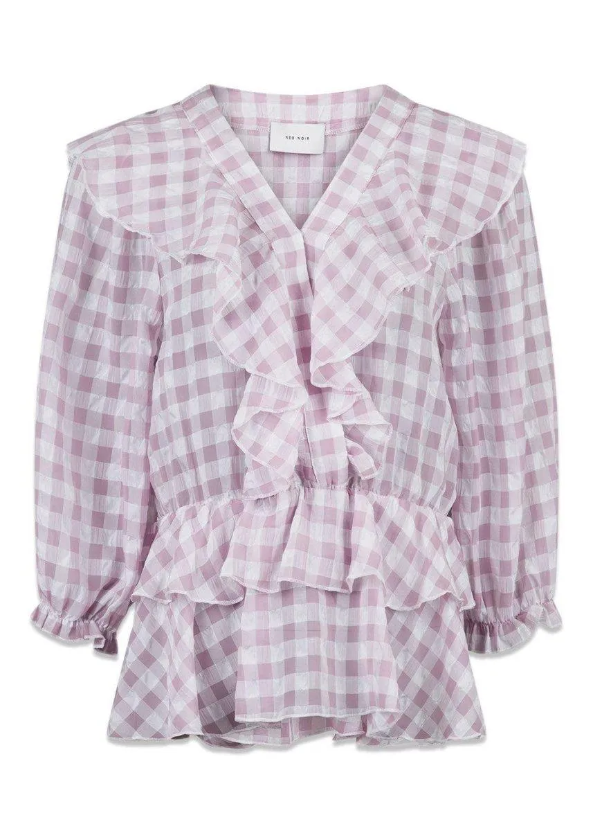 Besoa Soft Check Blouse - Lavender