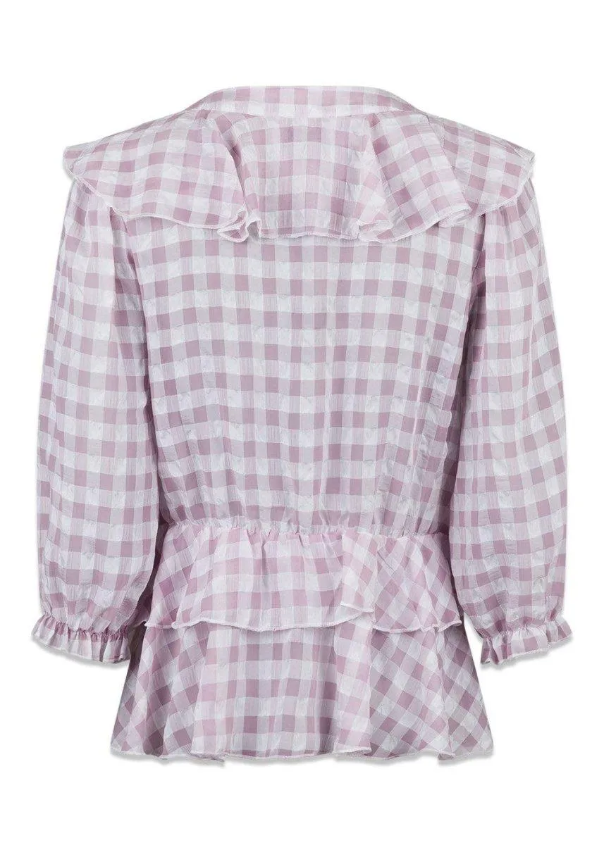 Besoa Soft Check Blouse - Lavender