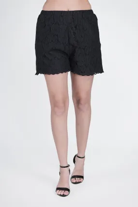 Black Floral Lace Shorts - Comfortable & Stylish