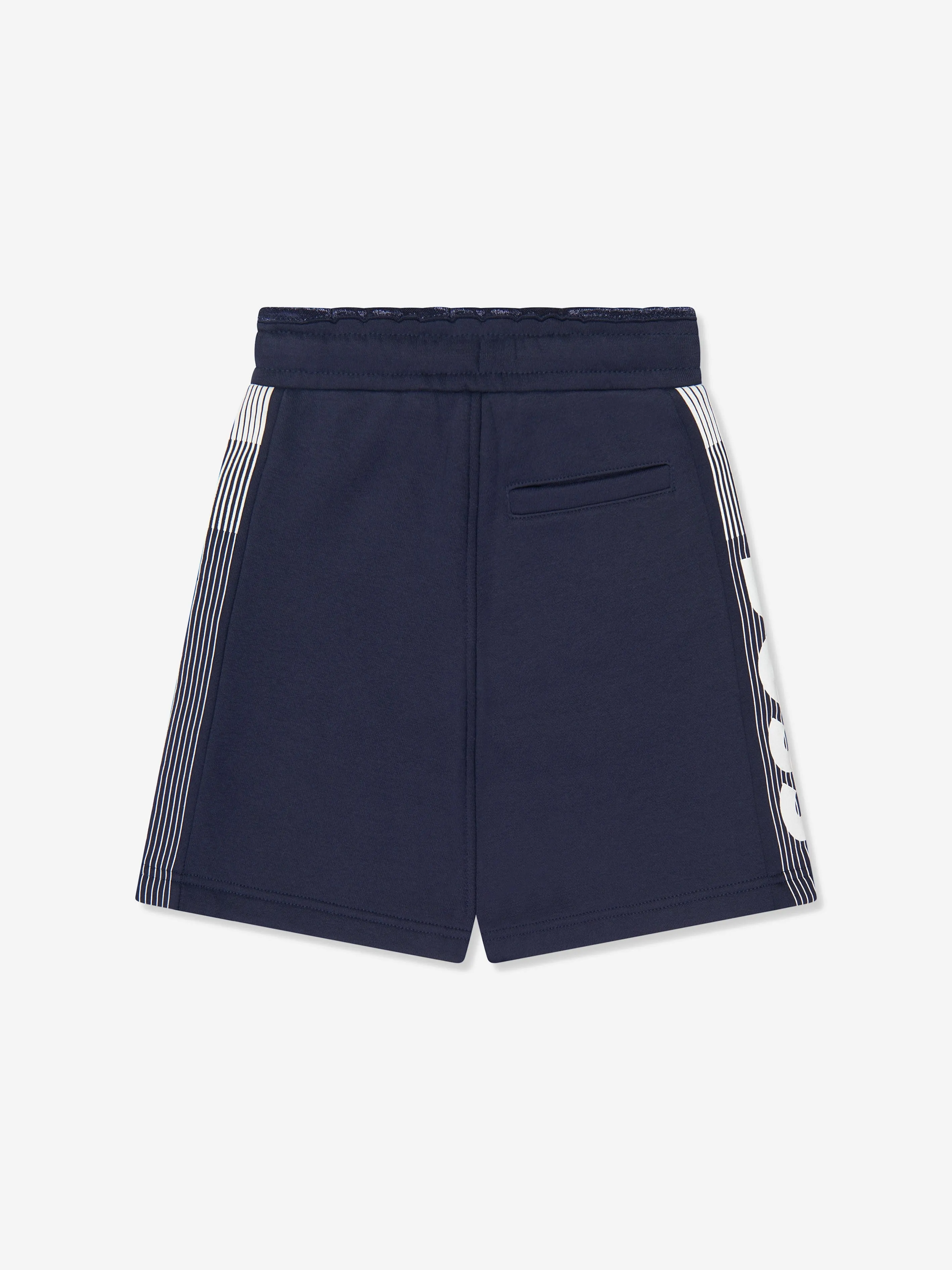 BOSS Boys Logo Print Shorts in Navy