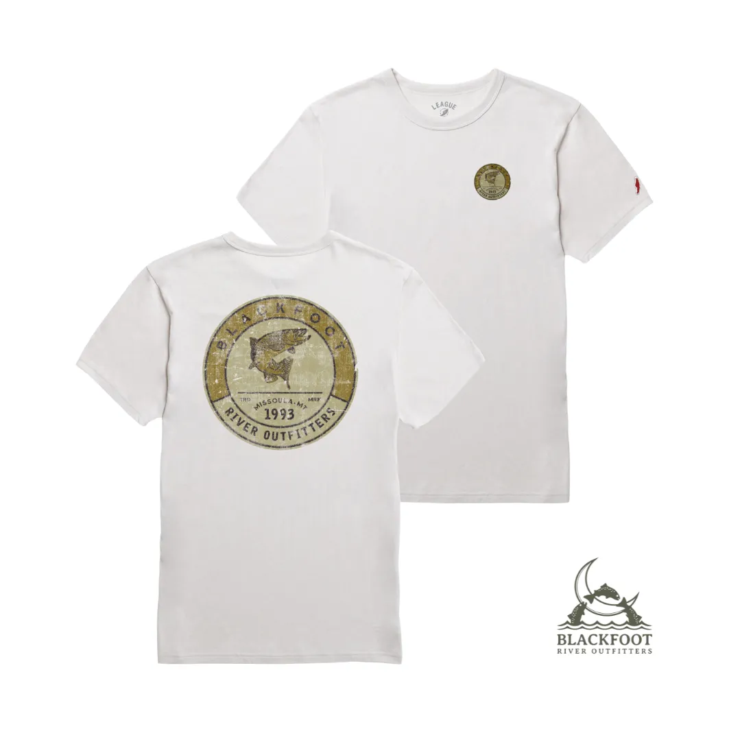 BRO Logo Victory Falls Brown Trout Badge SS Tee