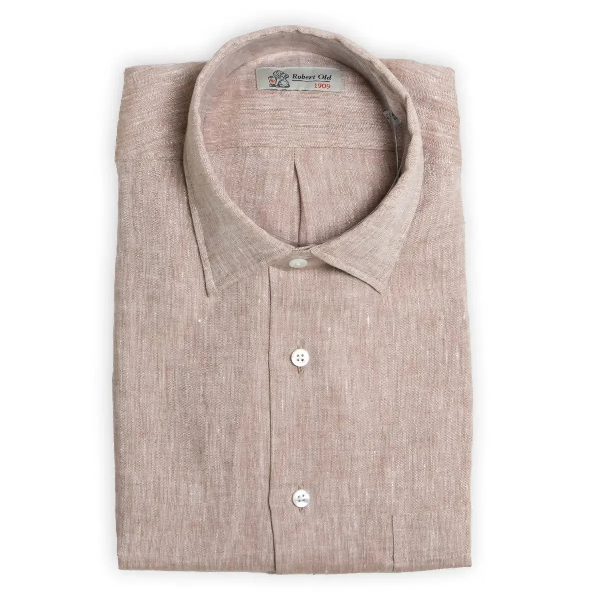 Brown Linen Long Sleeve Shirt