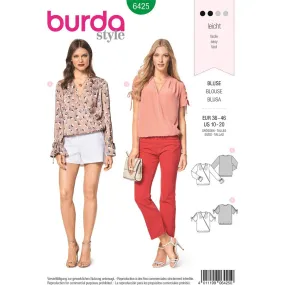 Burda Style Pattern B6425 Women's Feminine Wrap Blouses