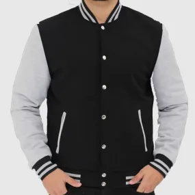 Buy Unique Style Varsity Baseball Black and Grey Letterman Jacket