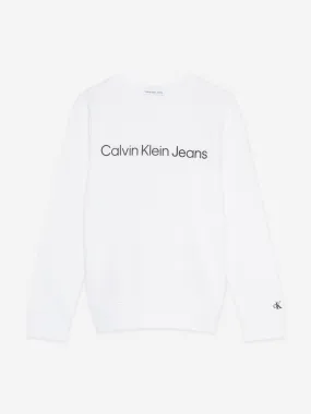 Calvin Klein Kids Logo Sweatshirt in White