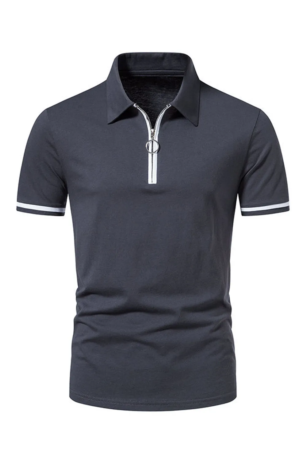 Casual Summer Short Sleeves Men's Tops with Zipper