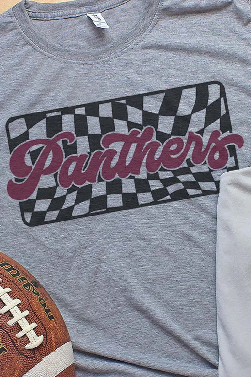 Checkered Panthers Maroon Unisex Dri-Power Poly Tee