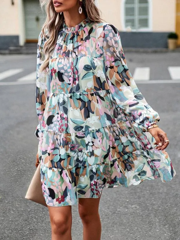 Chic Floral Long Sleeve Midi Skirt for Women