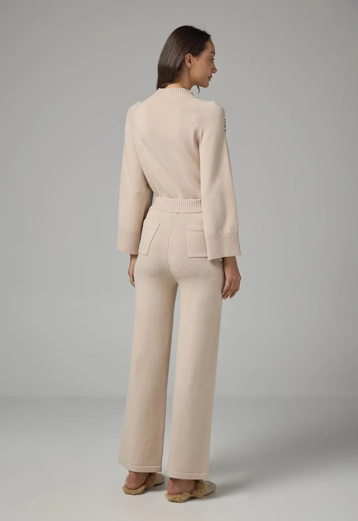 Choice Knitted Elasticated Waist Trousers Beige