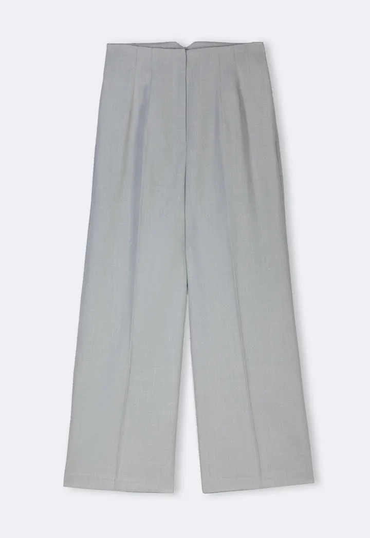 Choice Solid Wide Leg Trousers Grey