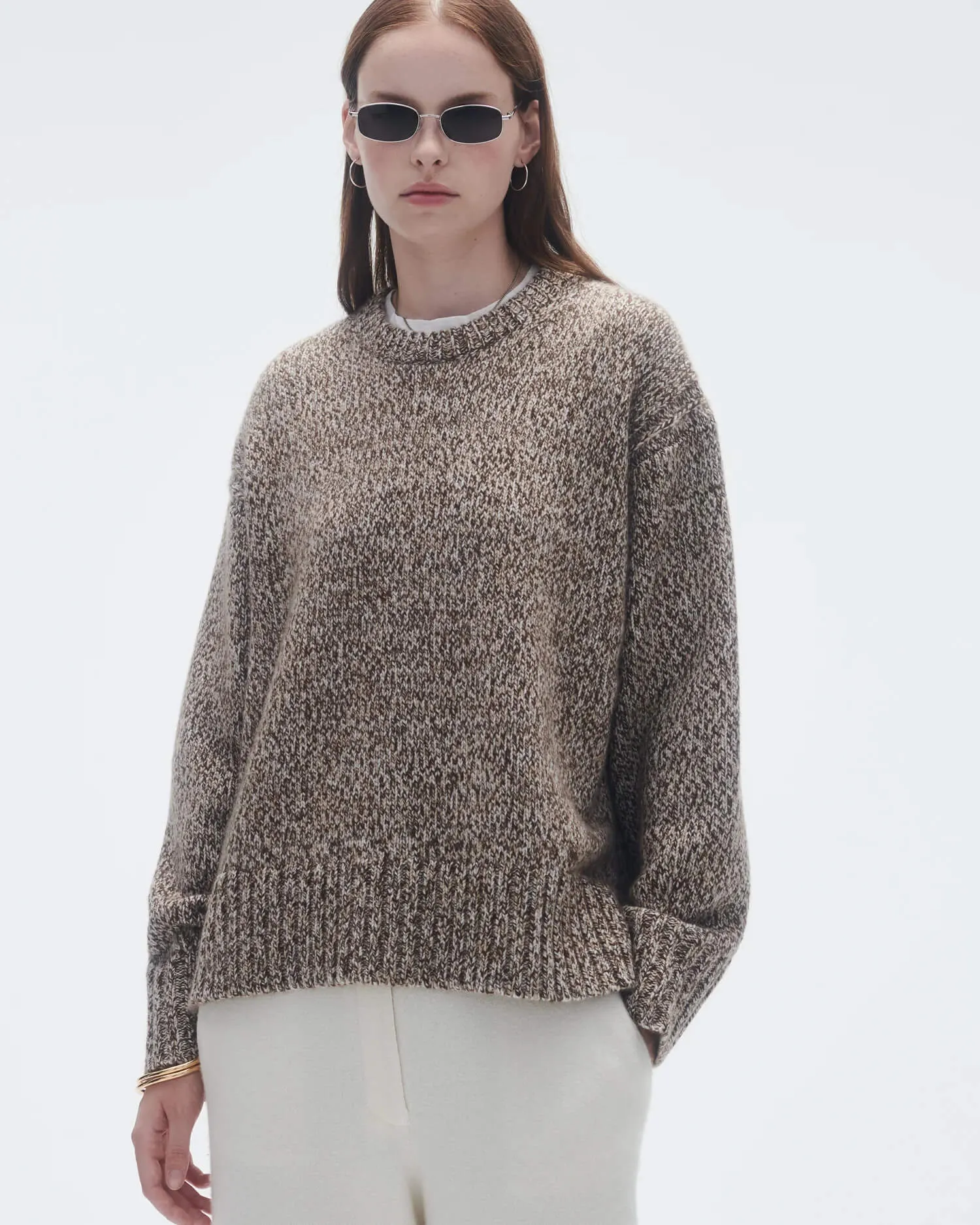 Cozy Crew Sweater in Dune Marl