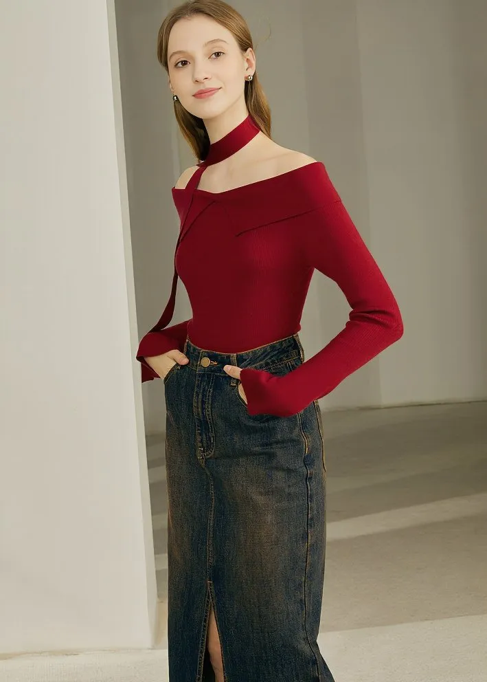 CRIMSON SHOULDER KNIT