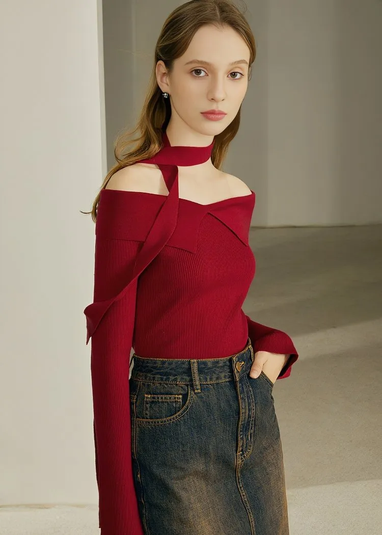 CRIMSON SHOULDER KNIT