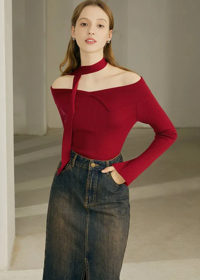 CRIMSON SHOULDER KNIT