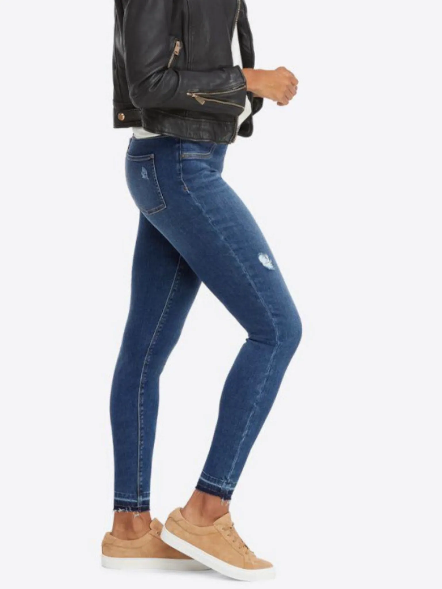 Distressed Skinny Jeans SPANX - Medium Wash