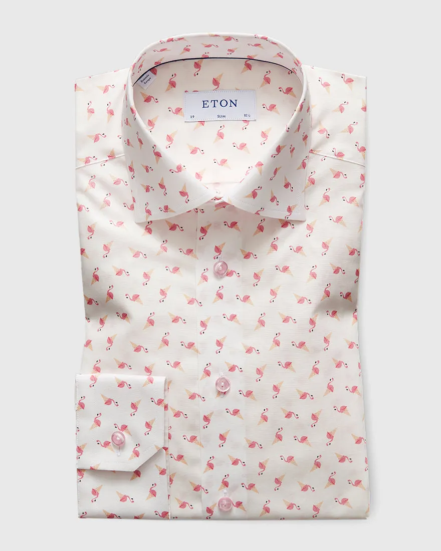 ETON 21477954453 WHITE-PINK SLIM SC SHIRT