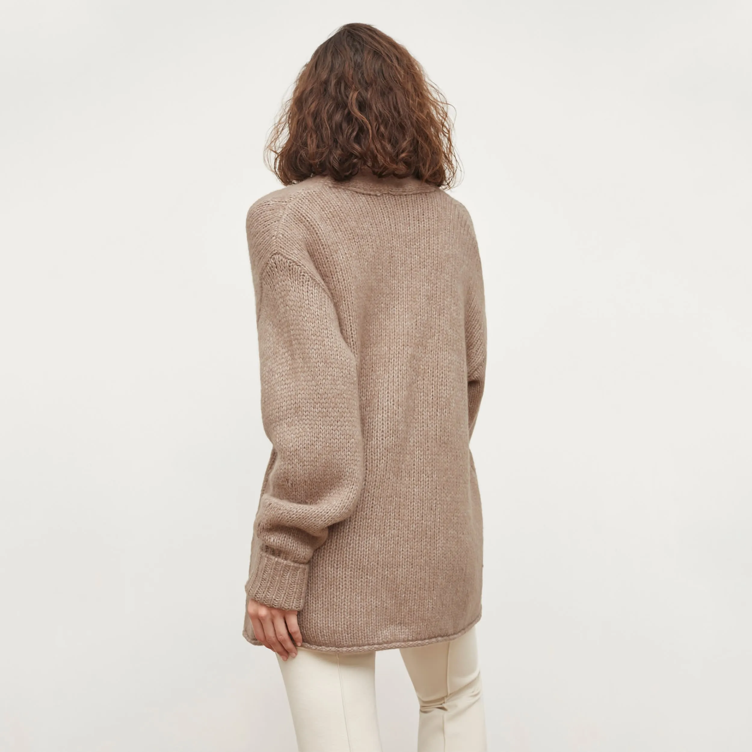 Frederick Cardigan - Fine Alpaca :: Dark Taupe