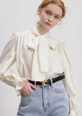 FRENCH BOWTIE SATIN SHIRT