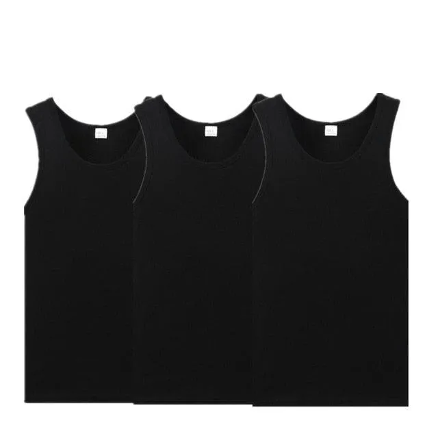 Great 3Pcs/lot Men's Cotton Solid Seamless Underwear -Mens Sleeveless Tank Vest Comfortable Undershirt (D100)(TM7)