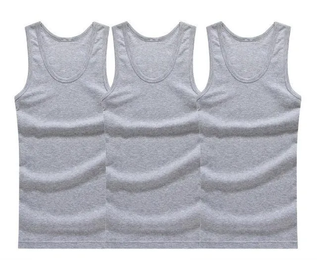 Great 3Pcs/lot Men's Cotton Solid Seamless Underwear -Mens Sleeveless Tank Vest Comfortable Undershirt (D100)(TM7)