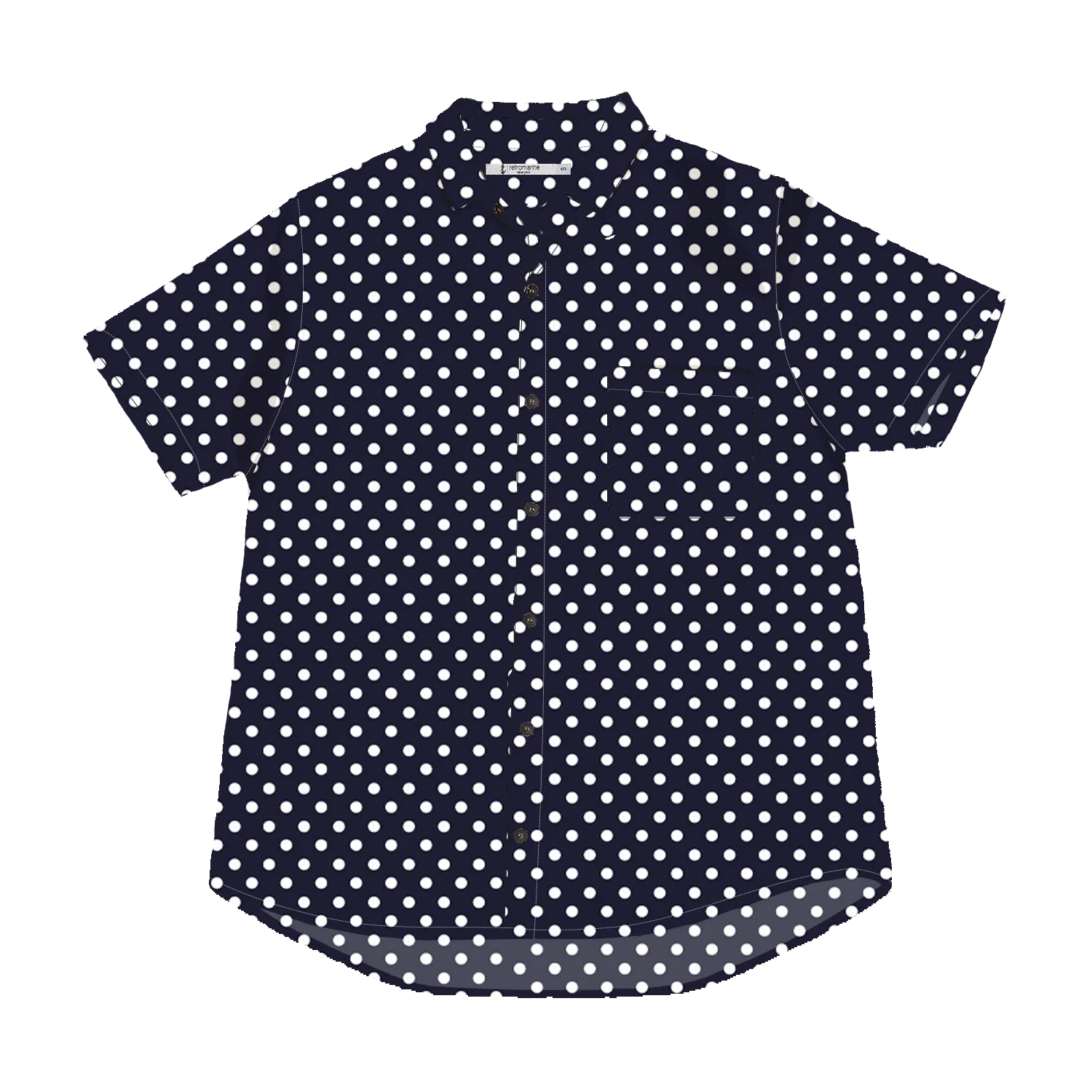 Hawaiian Shirt - Polka Dots Navy