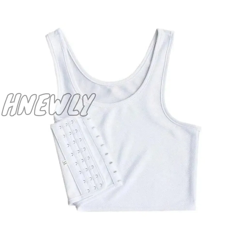 Hnewly Breathable Les Lesbian Undershirt Tomboy Buckle Short Chest Binder Summer Cos Bra Vest Sports Underwear Comfortable Sport Vest