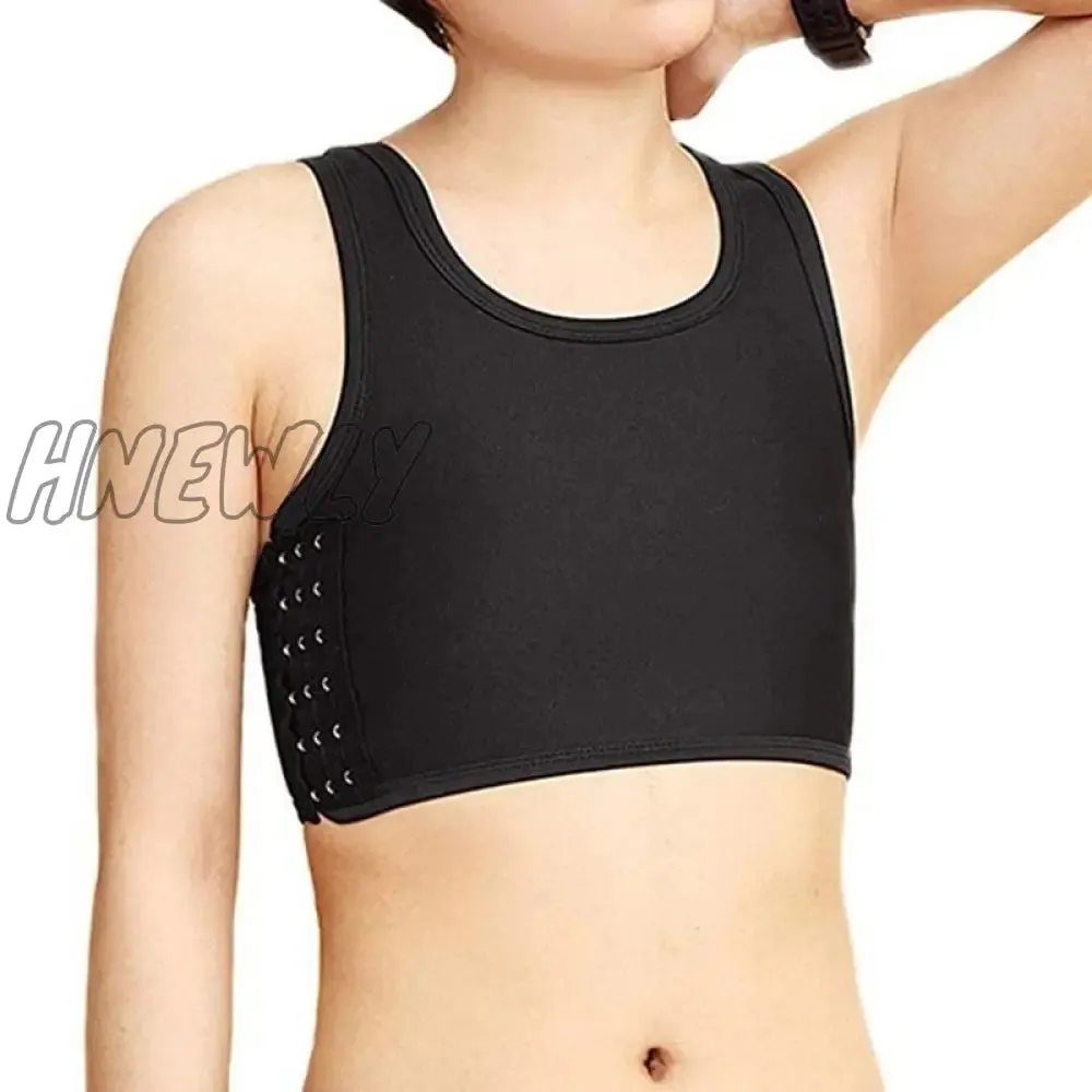 Hnewly Breathable Les Lesbian Undershirt Tomboy Buckle Short Chest Binder Summer Cos Bra Vest Sports Underwear Comfortable Sport Vest