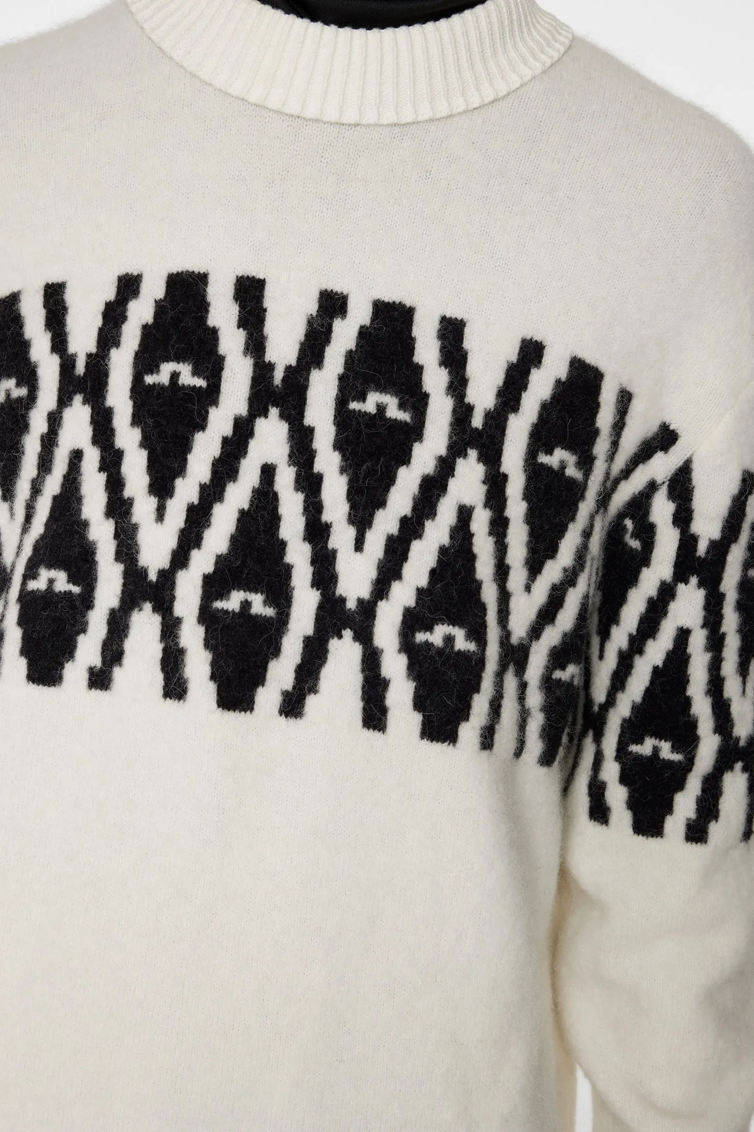 Jalen Jacquard Knitted Sweater / Whisper White