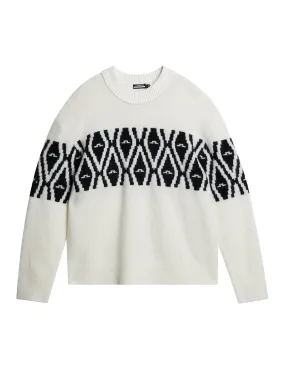 Jalen Jacquard Knitted Sweater / Whisper White