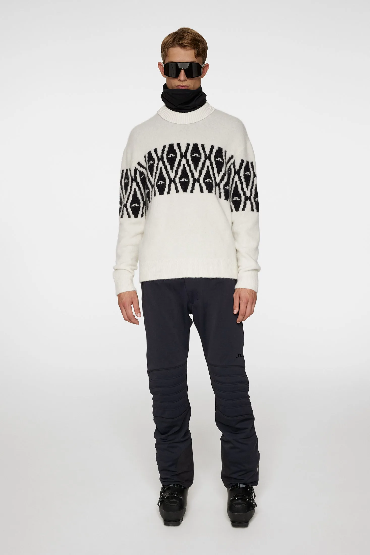 Jalen Jacquard Knitted Sweater / Whisper White