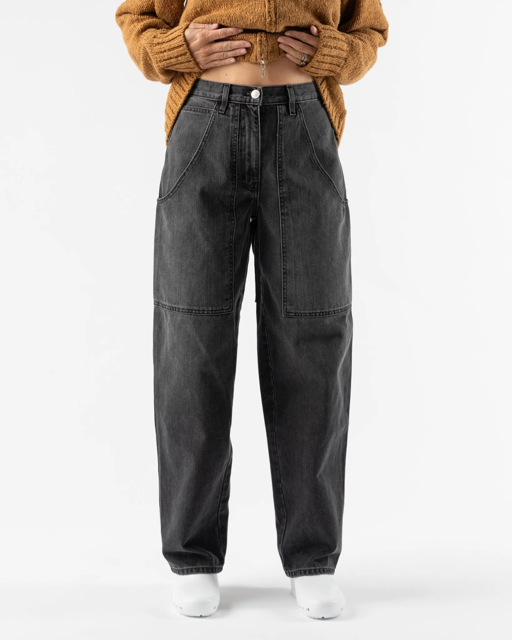 James Street Co. Cargo Barrel Jean in Washed Black