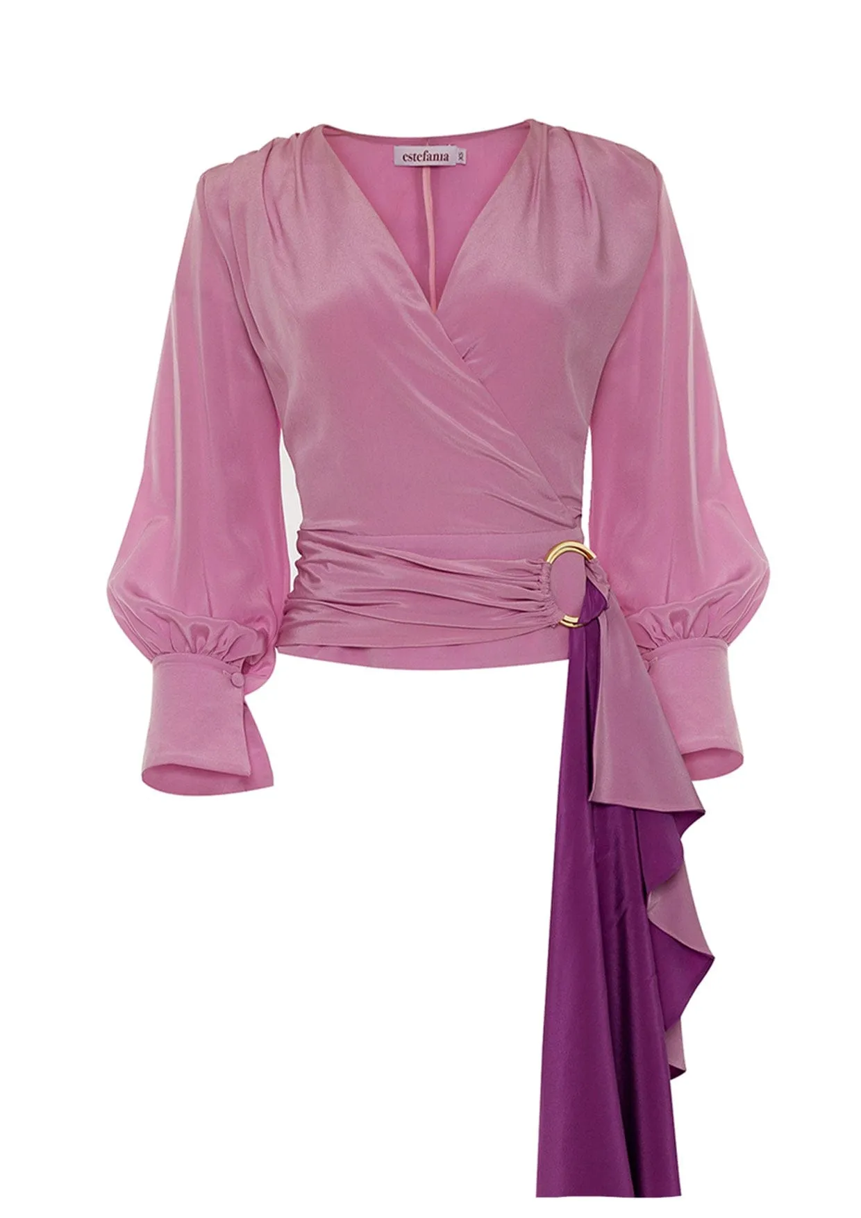 Laila Silk Draped Wrap Blouse