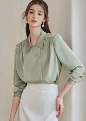 LAPEL PLEATED SHIRT