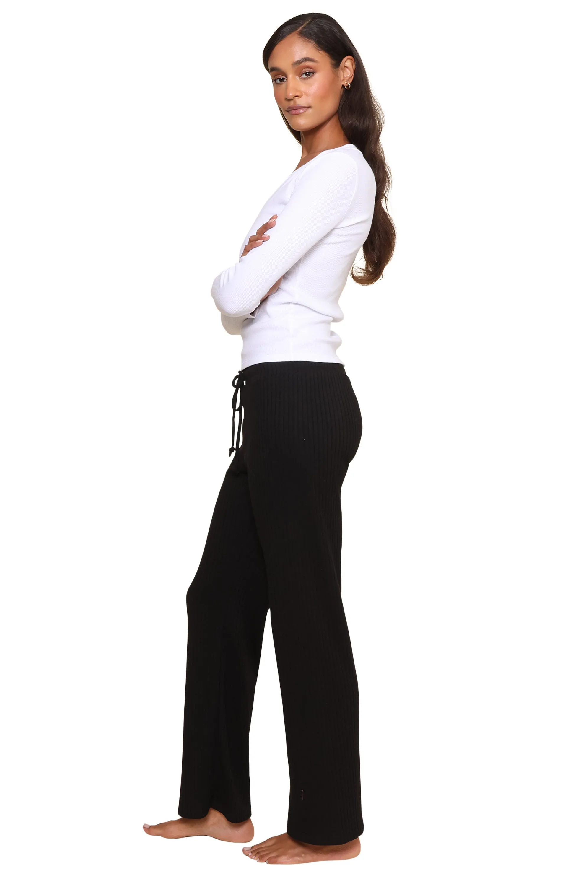 Lazy Day Rib Wide Leg Pant