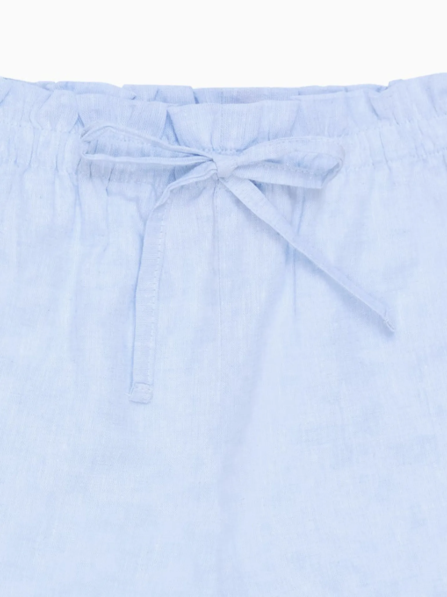 Light Blue Flores Cotton Girl Shorts