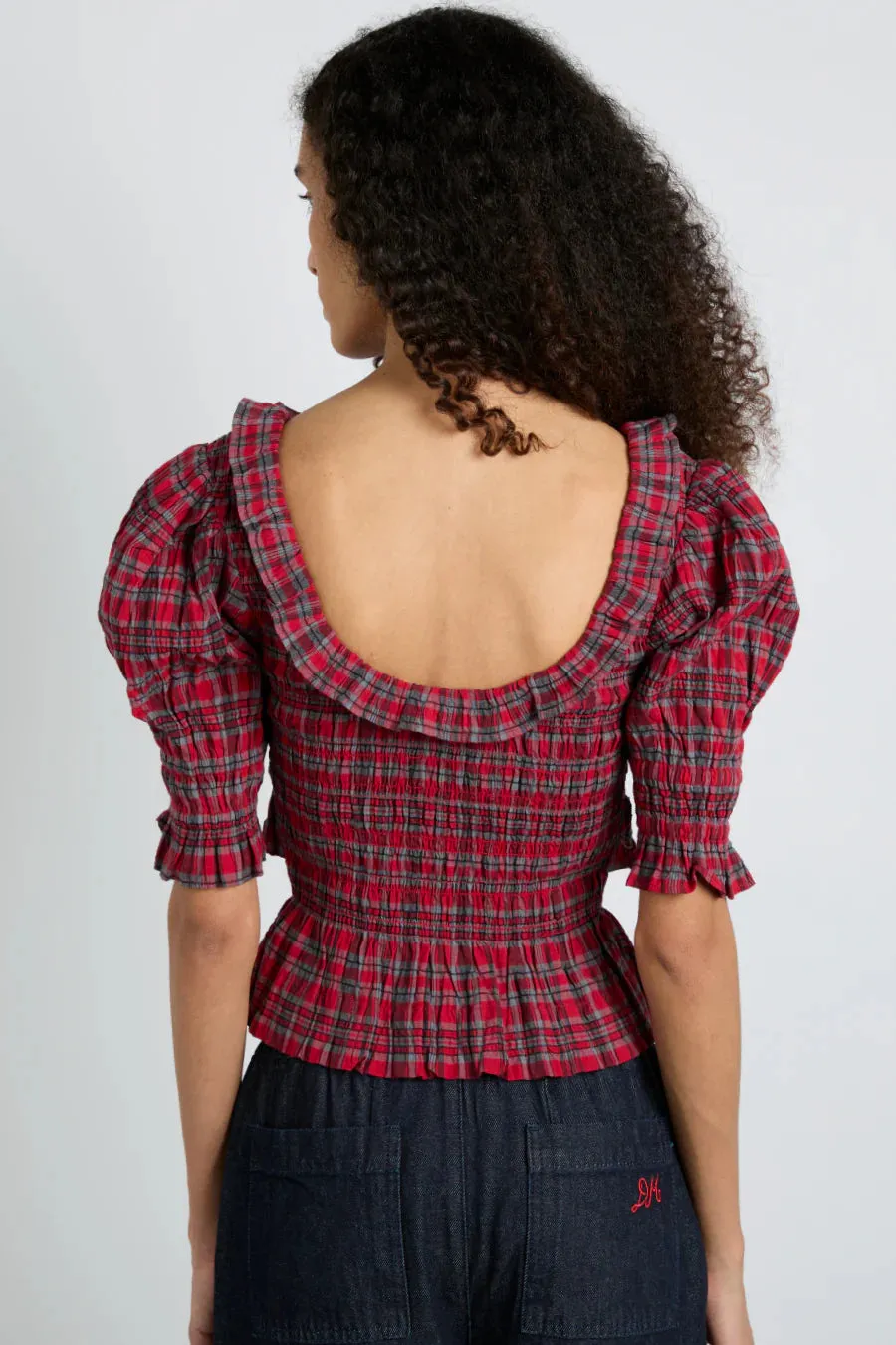 Megan Blouse Red Check