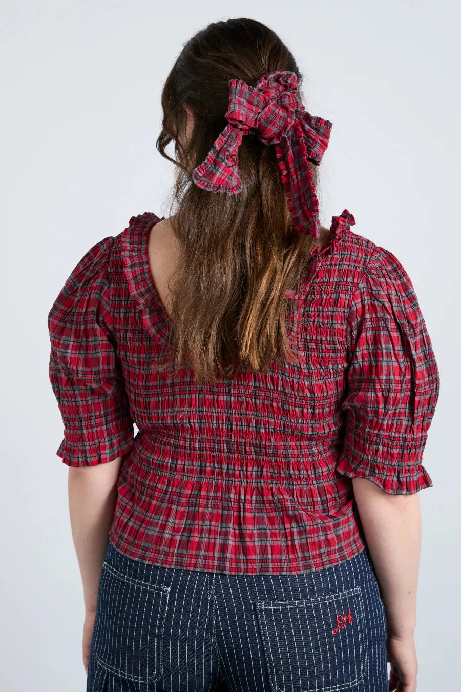 Megan Blouse Red Check