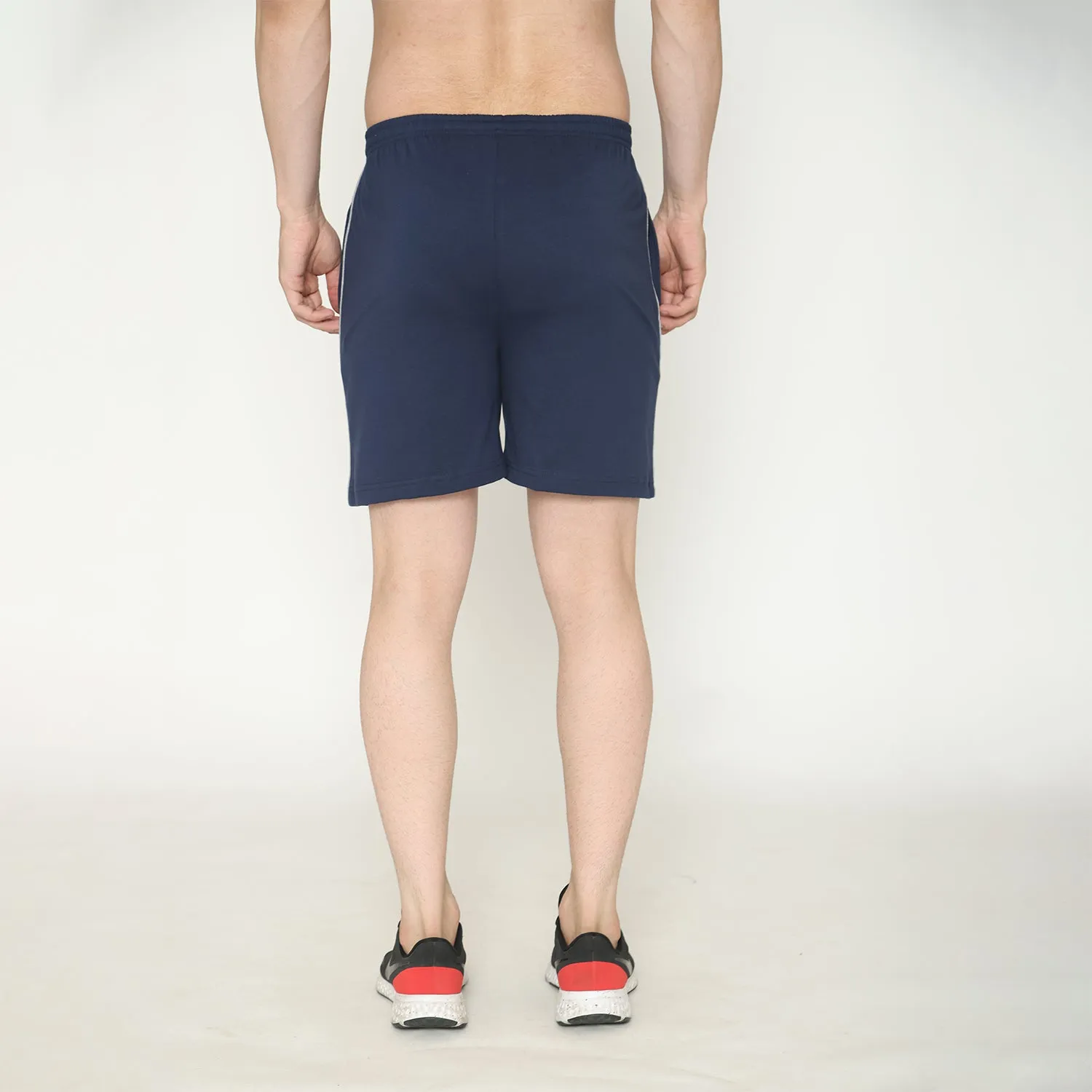 Men's Solid Knitted Shorts - Navy