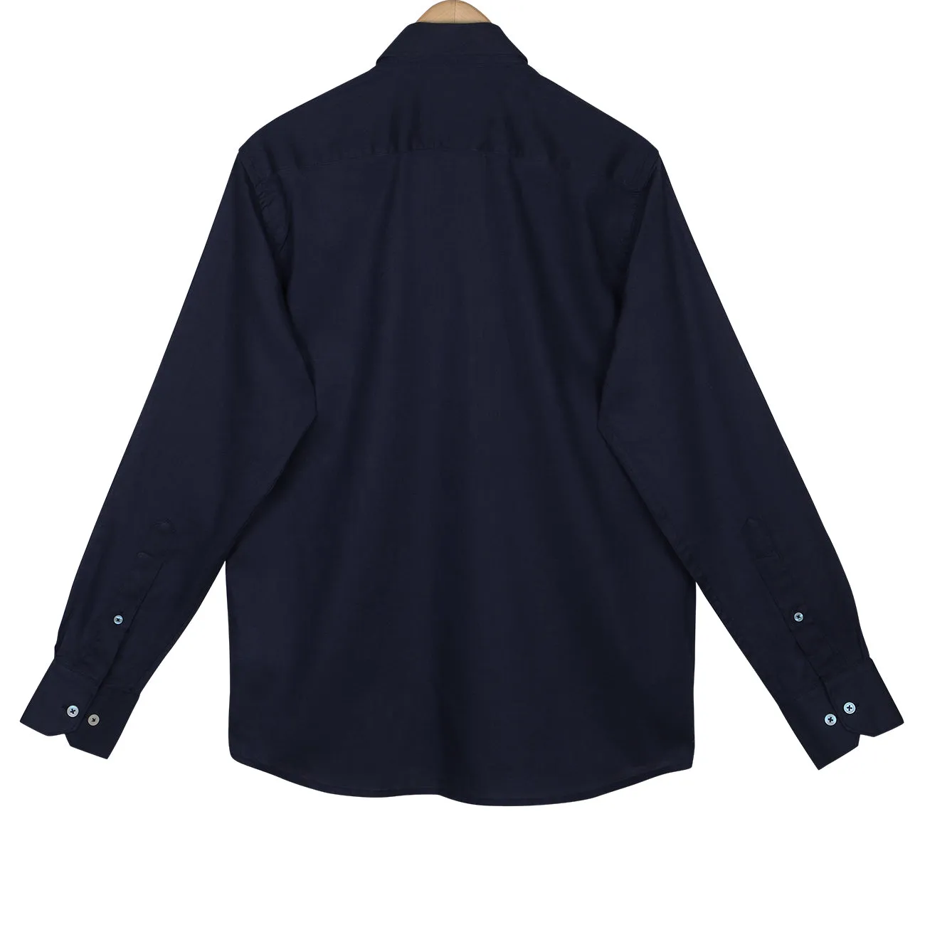 Navy Blue Button Down Cotton Linen Shirt