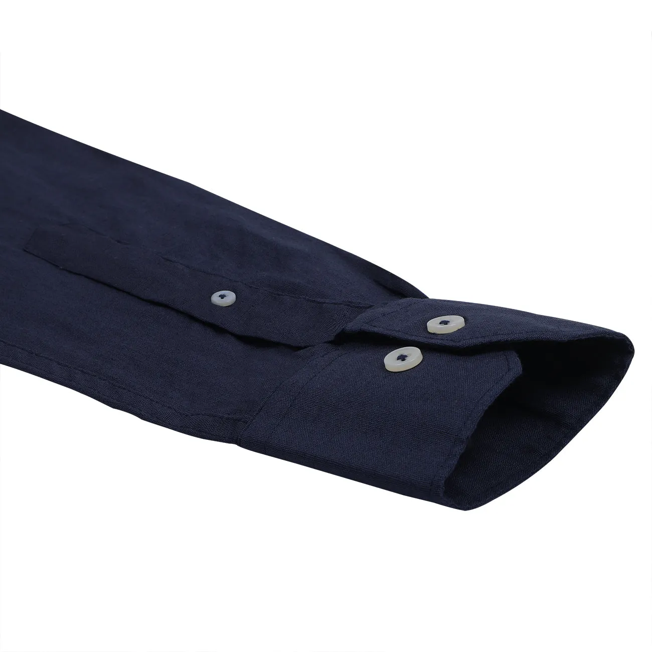 Navy Blue Button Down Cotton Linen Shirt