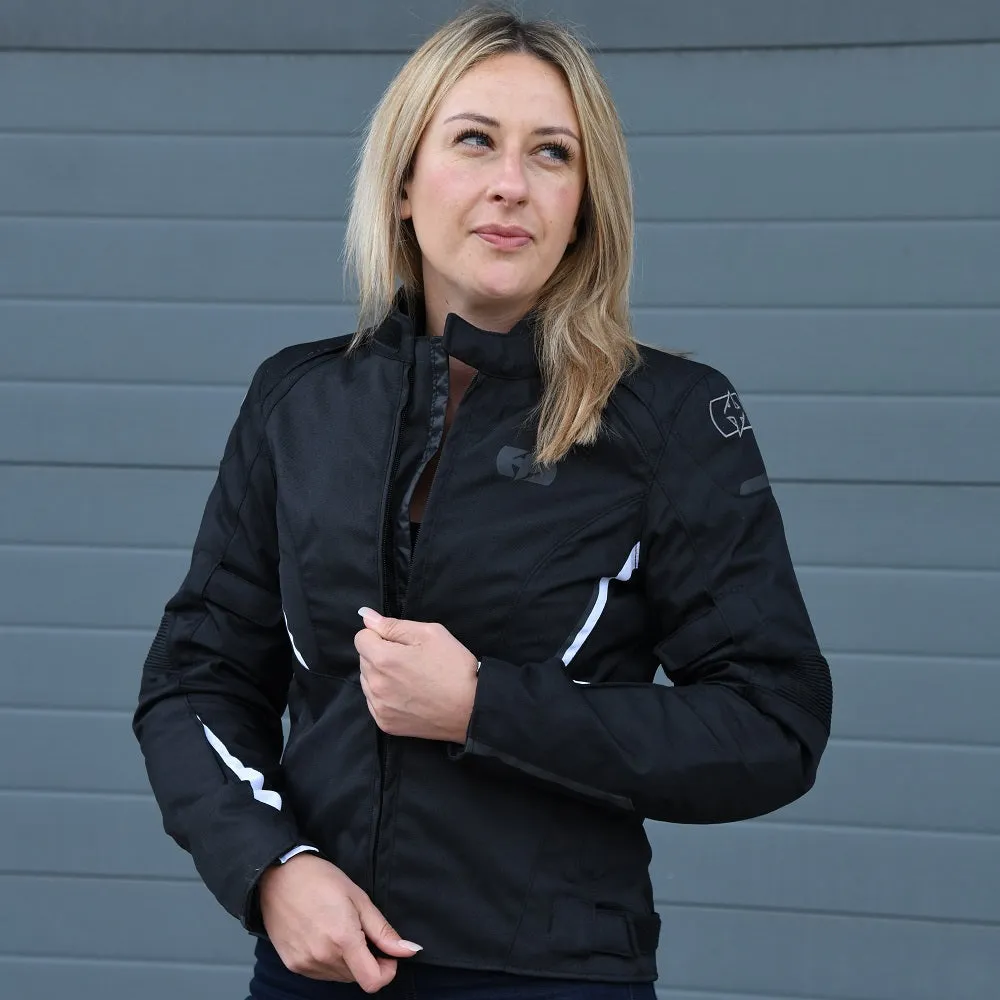 Oxford Iota 1.0 Women's Jacket Tech Black & White Stylish & Protective Riding Gear