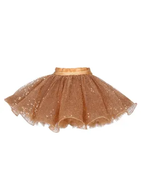 Pink Chick Sequins Skirt -Bronze