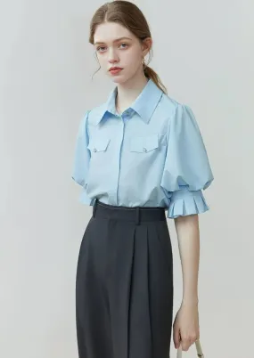 PLEATED SLEEVE SHIRT