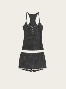 Polka Dot Lace Pajama Set