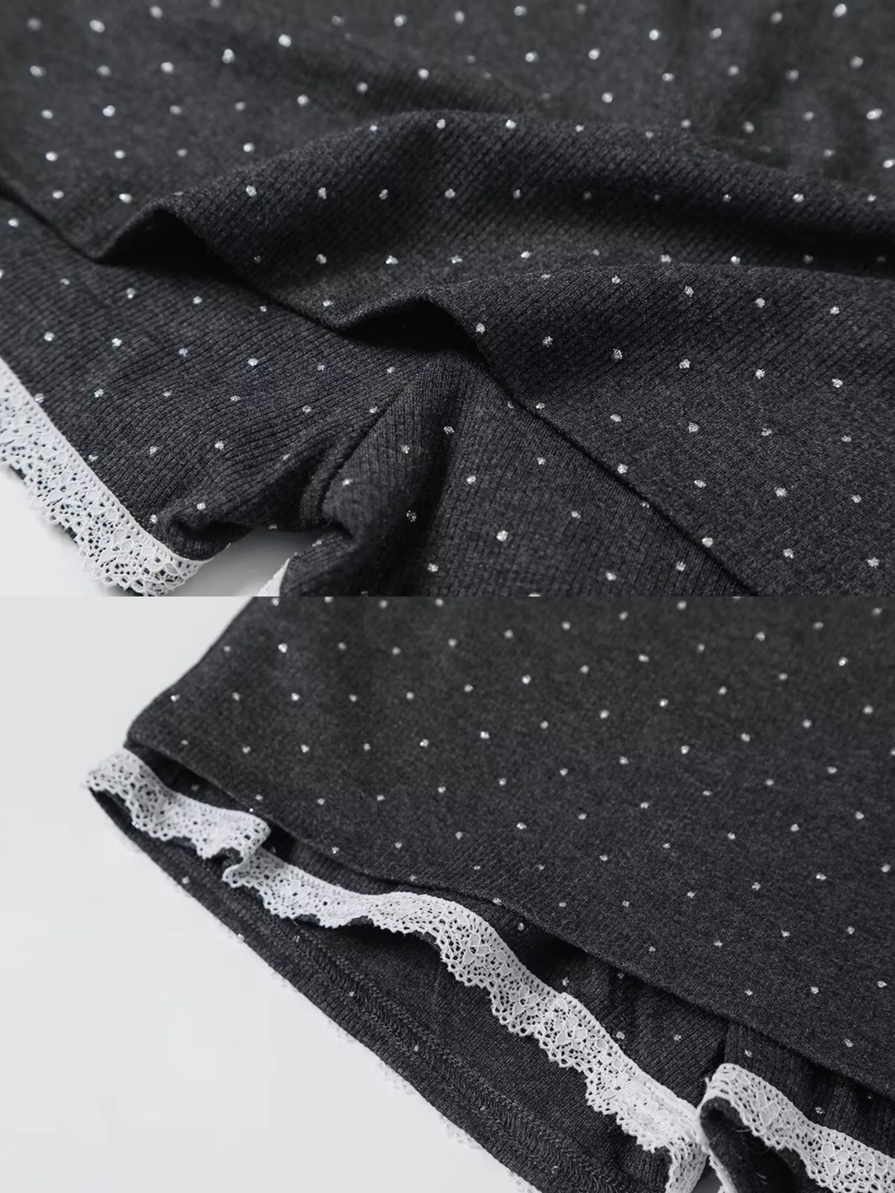 Polka Dot Lace Pajama Set