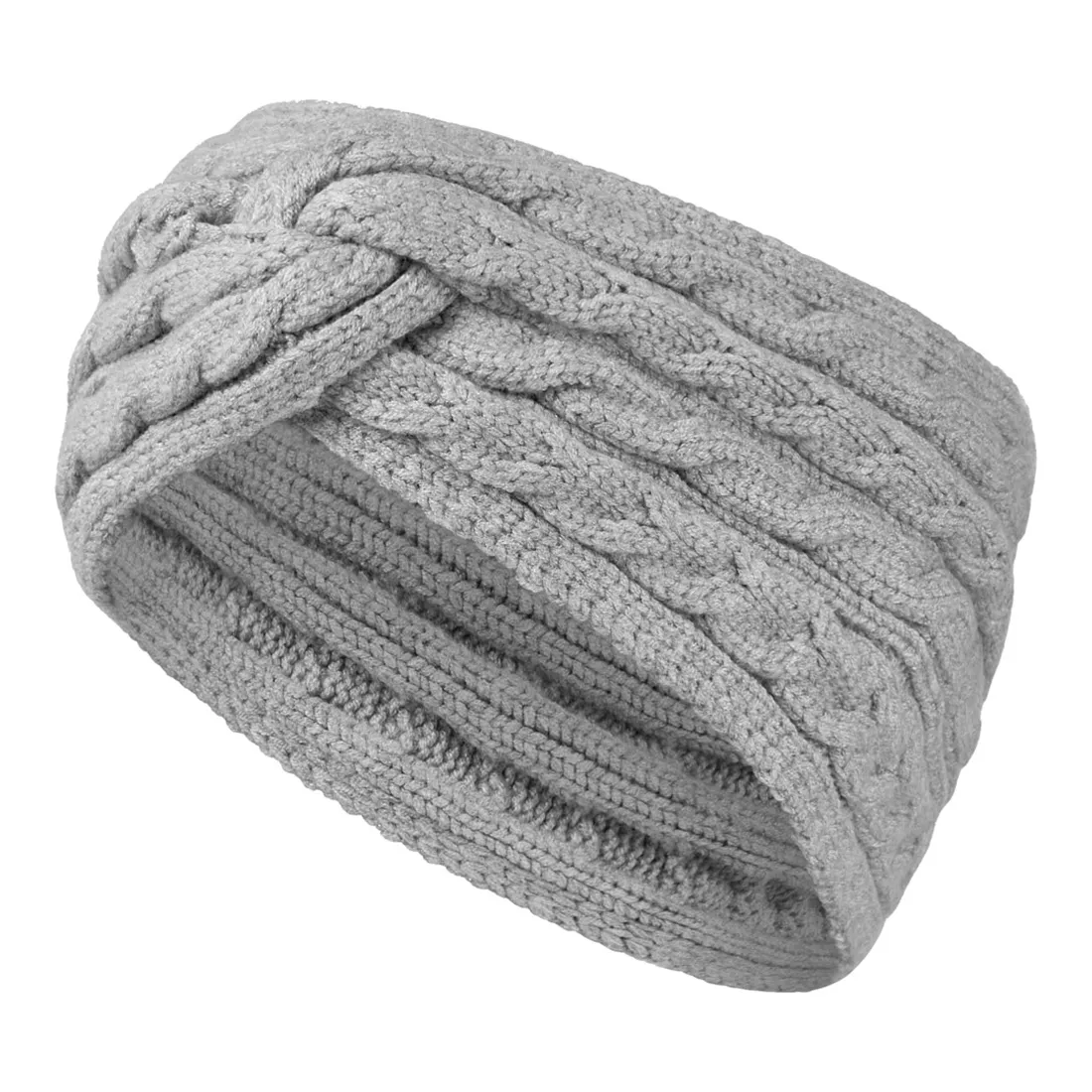 PURE GOLF Suzie Knitted Headband Pale Grey