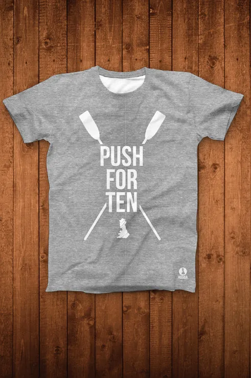 PUSH FOR TEN TEE (GREY HEATHER)