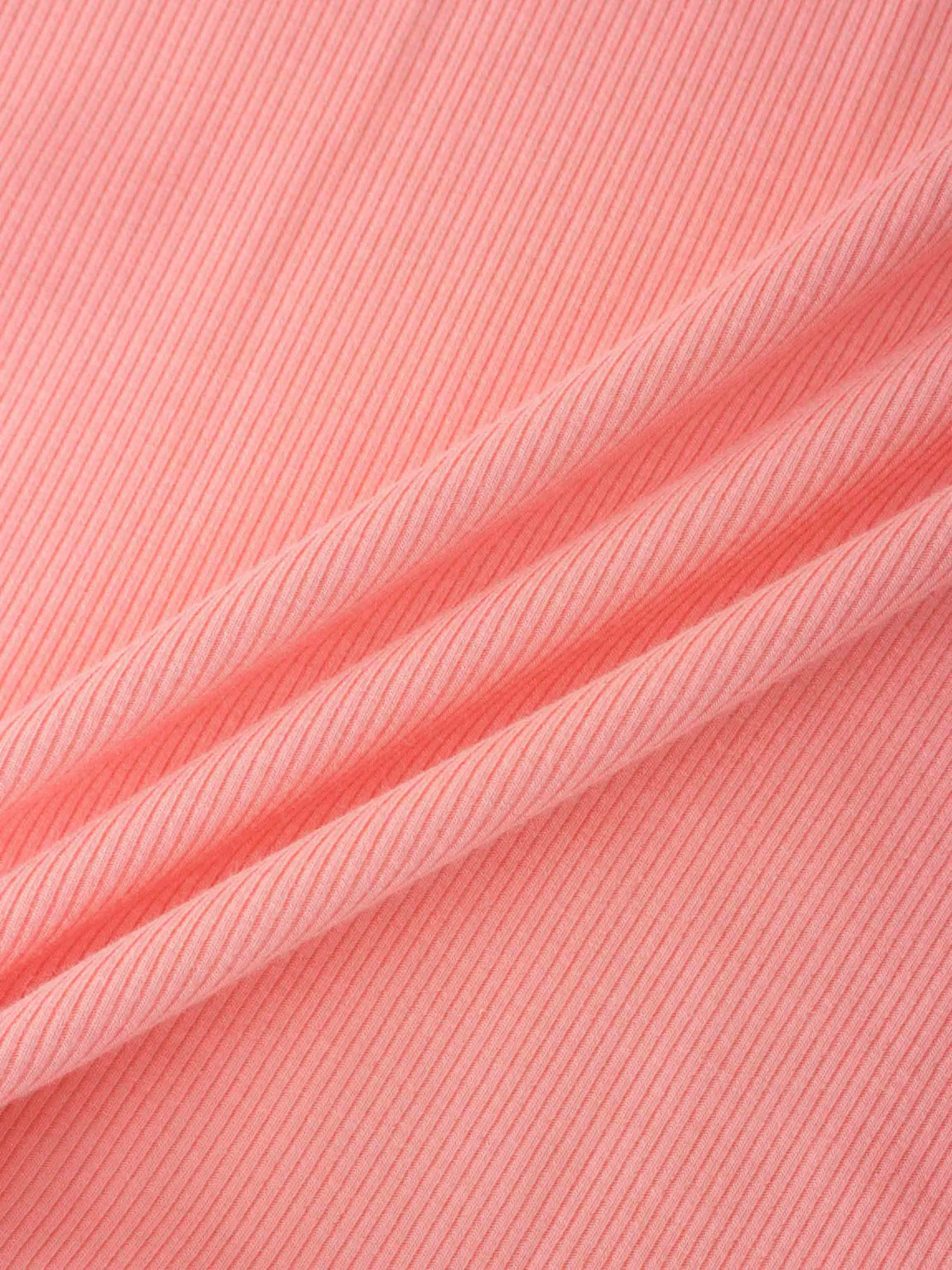 RIBBED HIGH V 3Q-PINK